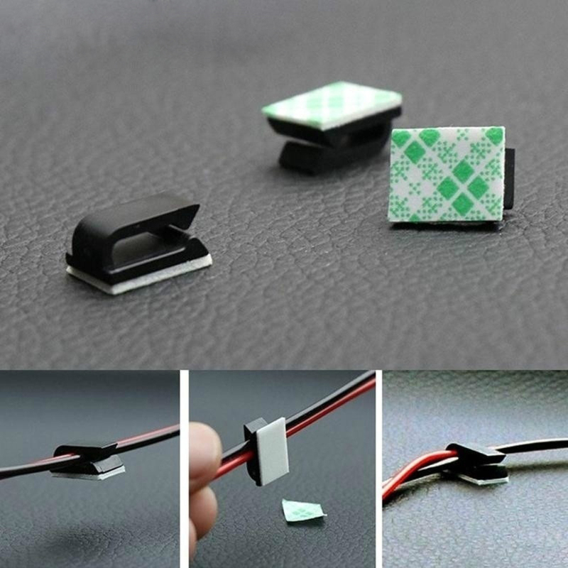 Cable Management Bag - 20pcs Self-adhesive Car Fixed Clip Car
