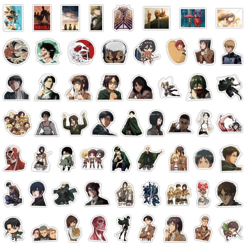 Accessories Laptop - 60Pcs Attack on Titan Anime Stickers