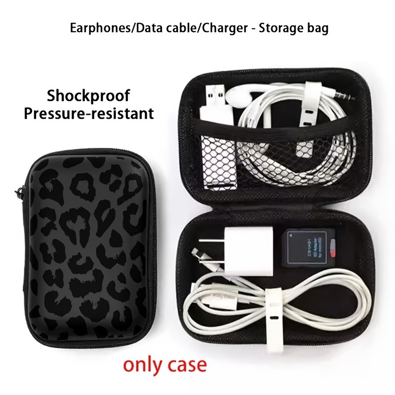 Black Leopard Print EVA Hard S - đánh giá và giá Cable Management Bag